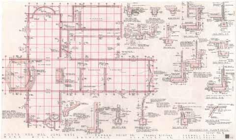 House for Mrs. June Hass, foundation plan and details, sheet no. 5