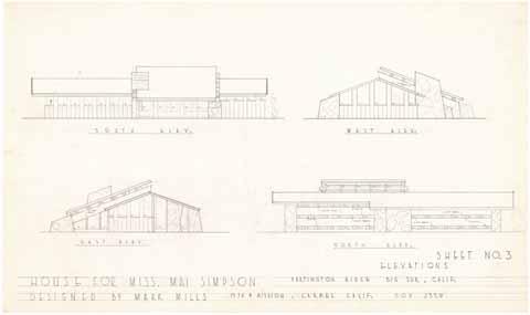 House for Miss Mai Simpson, Partington Ridge, elevations, sheet no. 3