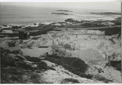 [Shell House] construction, elevated view towards ocean, O'Brien, Mr. and Mrs. James, residential, P