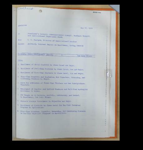 Quarterly internal report on enrollment, Spring 1968-1969