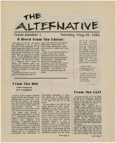 The Alternative, issue 1, May 20, 1986
