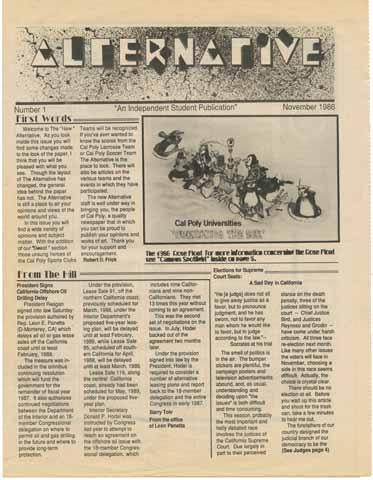 The Alternative, number 1, November 1986