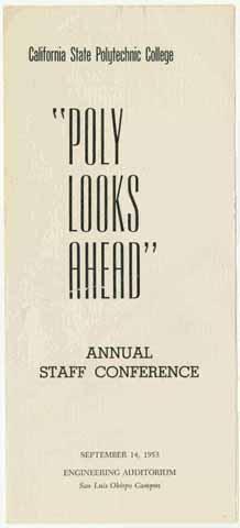 Poly Looks Ahead, Annual Staff Conference, 1953