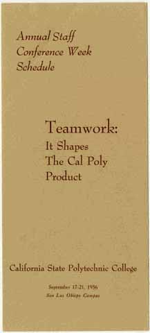 Teamwork: It shapes the Cal Poly Product, 1956