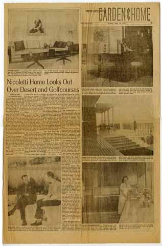 Press-Enterprise 'Garden and Home' Article, 1961, Nicoletti Home