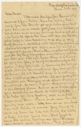 Letter from Eliza Morgan to Julia Morgan, June 21, 1891