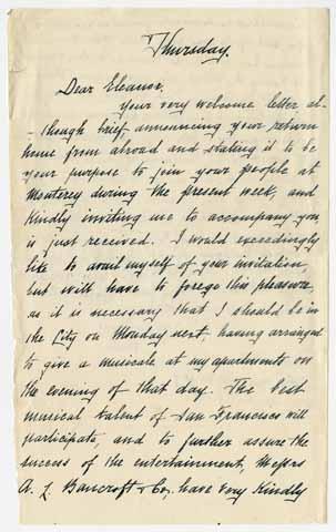 Letter from Eliza Morgan to Julia Morgan, June 23, 1891