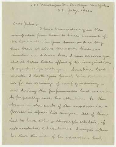 Letter from Parmelee Morgan to Julia Morgan, July 28, 1901