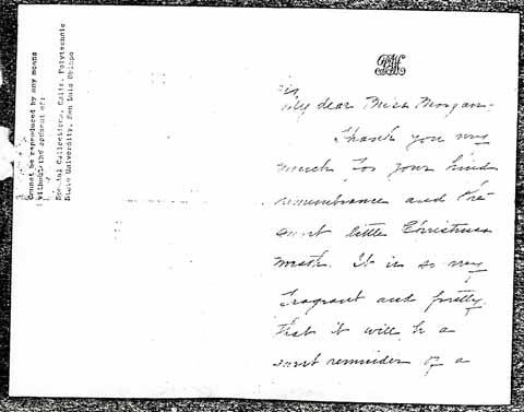 Letter from Phoebe Hearst to Julia Morgan