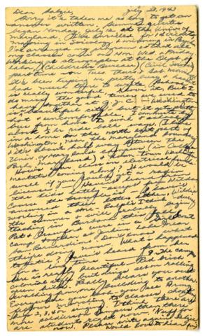 Correspondence from Honey Toda to Betty Salzman, July 23, 1943