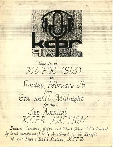 3rd Annual KCPR Auction [flier]