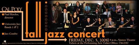 University Jazz Bands Fall Concert flyer